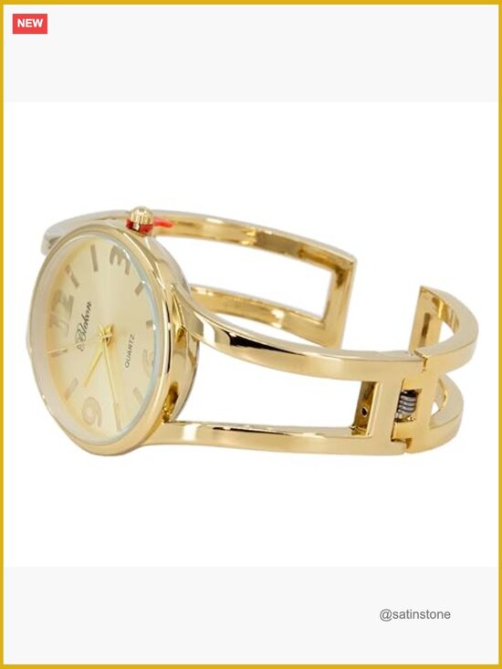 Elegant Analog Quartz Watch 33mm Metal Cuff Bangle Design Adjustable main image 6